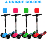 Kids Mini Scooter for Boys & Girls Kick Light Up 3 Wheel Adjustable Folding Bar